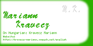 mariann kravecz business card